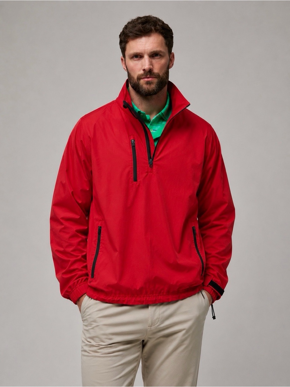 Zero Restriction Red 1/4 Zip Golf Windbreaker‎ Jacket Men’s Large Lightweight